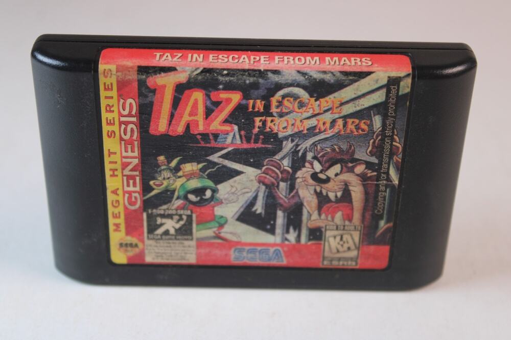 Taz in Escape From Mars (Sega Genesis) Authentic, Game Cart Only, Tested/Works